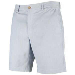 J McLaughlin‎ Shorts Mens Sz 34 Blue White Flat Front Cotton Preppy Vacation
